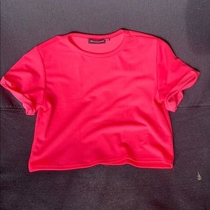 Neon Pink Cropped Tee